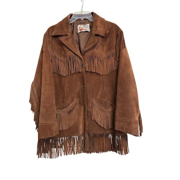 Sears Jackets & Blazers - Vintage Brown Suede Leather Fringe The Leather Shop Sears Jacket Sz 18 GS